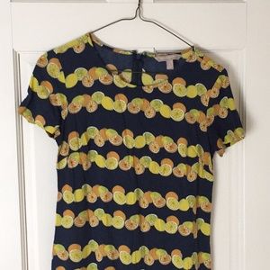 Banana Republic citrus short-sleeve shift dress